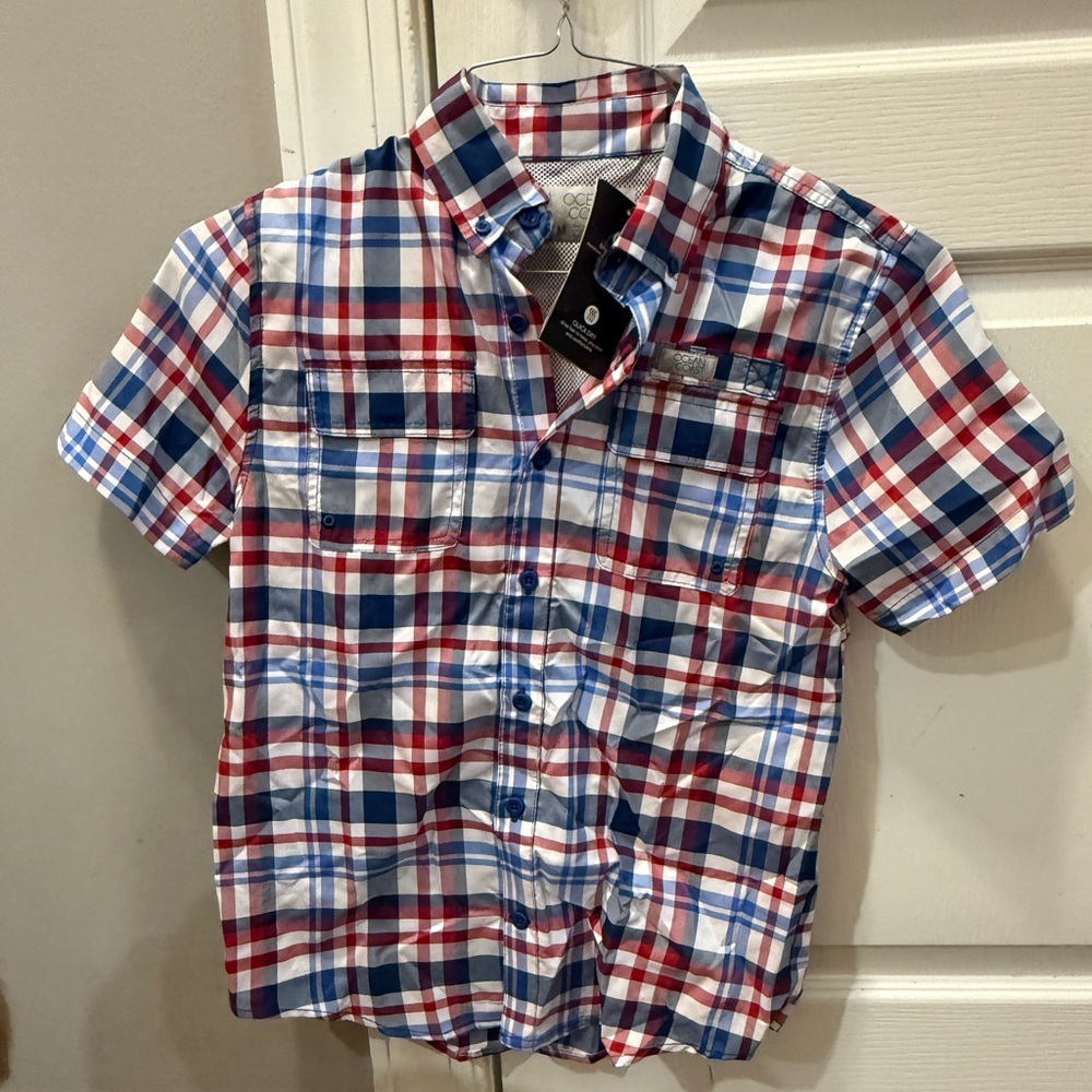 Red white blue fisher shirt NWT